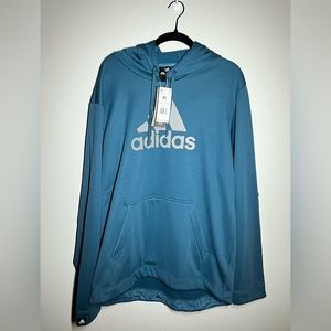 Adidas Men's  Game And Go NWT Hoodie Blue / Green GT0054 Pullover Sweater